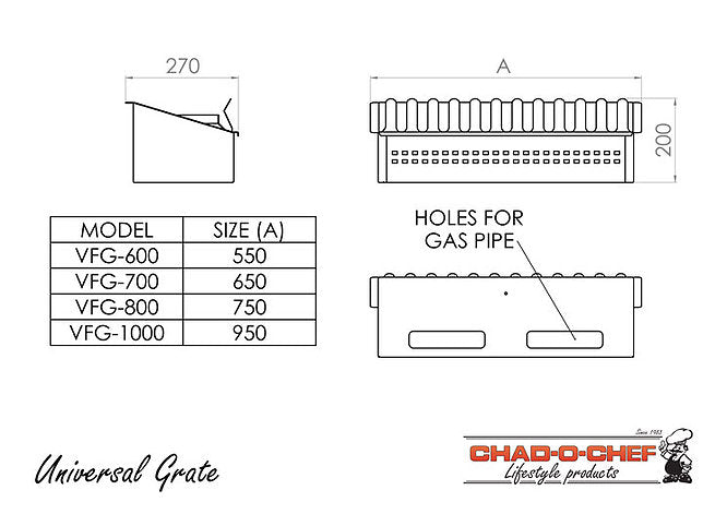 Universal Grate Fireplace (VFG-800)