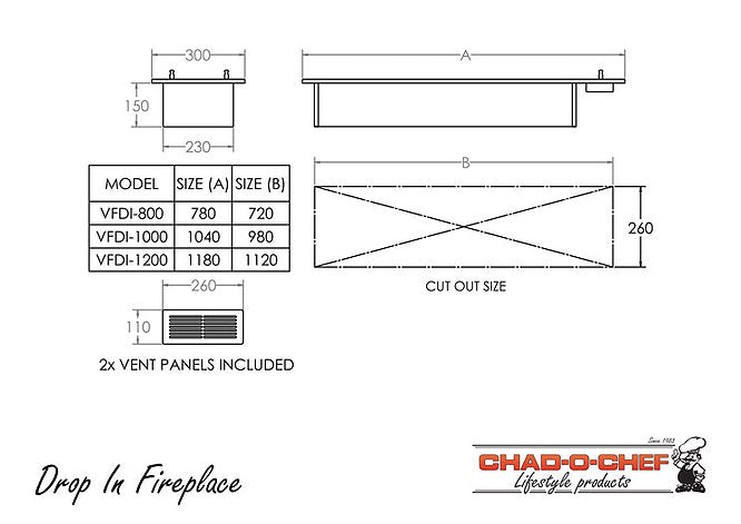 Drop-In 800 Fireplace
