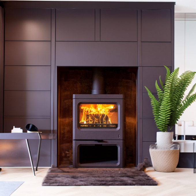 Charnwood Skye 7 Store Stand Cast Iron Wood Fireplace