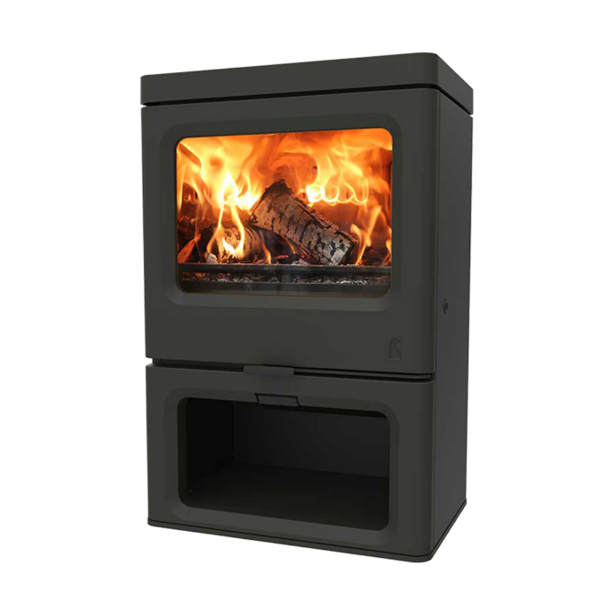 Charnwood Skye 7 Store Stand Cast Iron Wood Fireplace