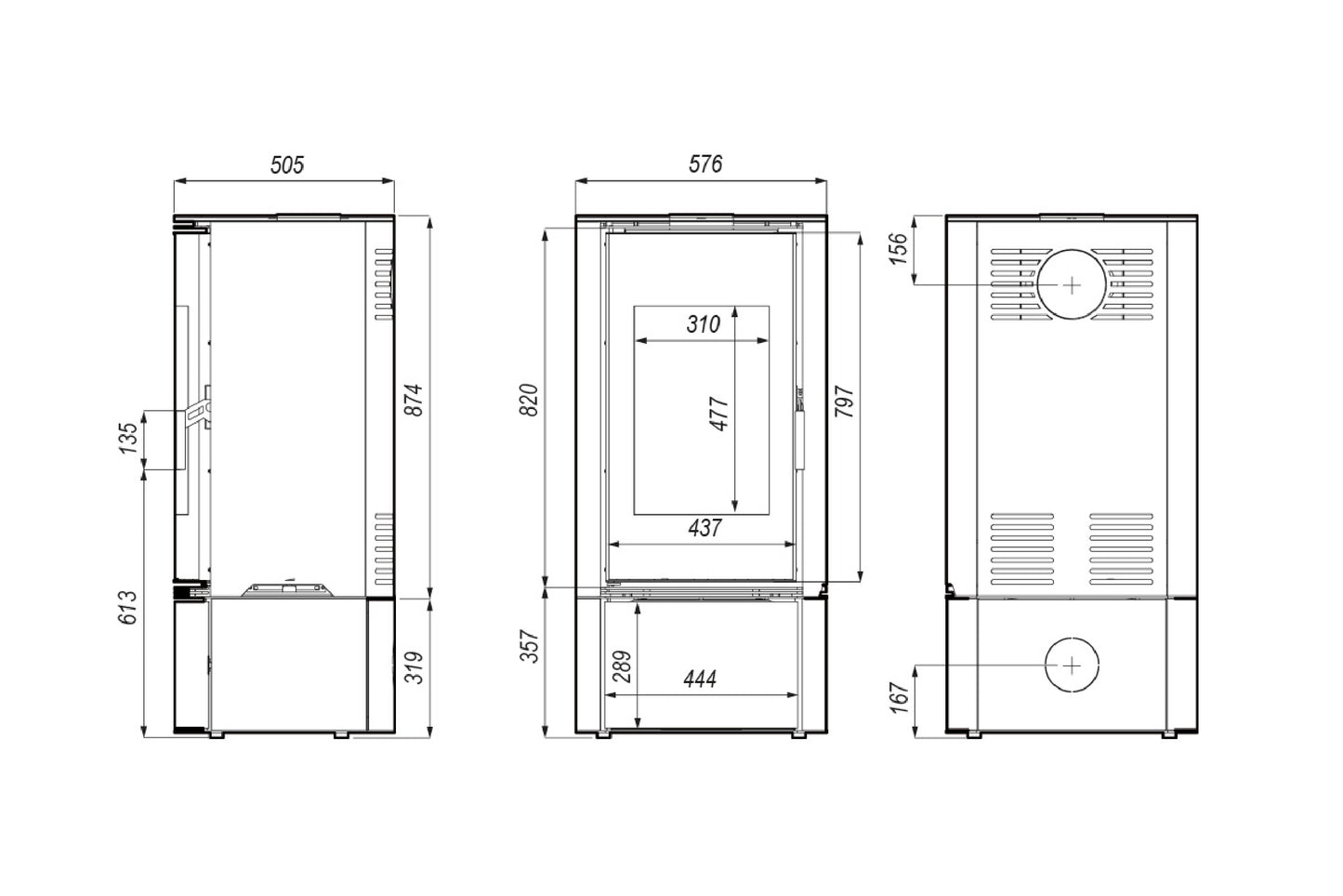 Defro Home Orbis Log Wood Fireplace