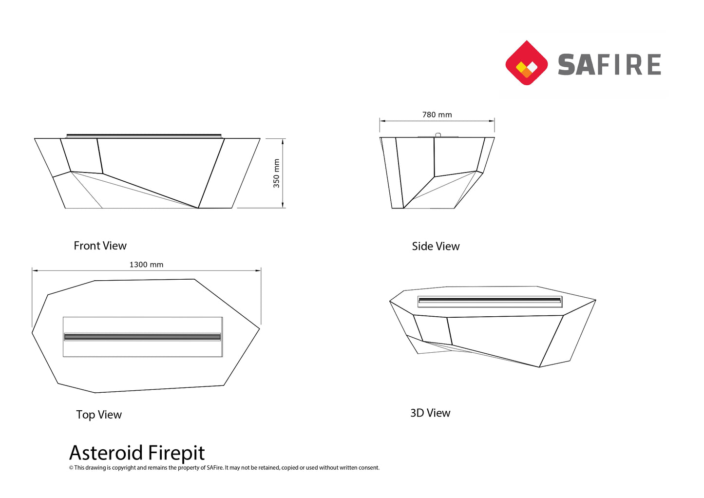 Asteroid Gas Firepit