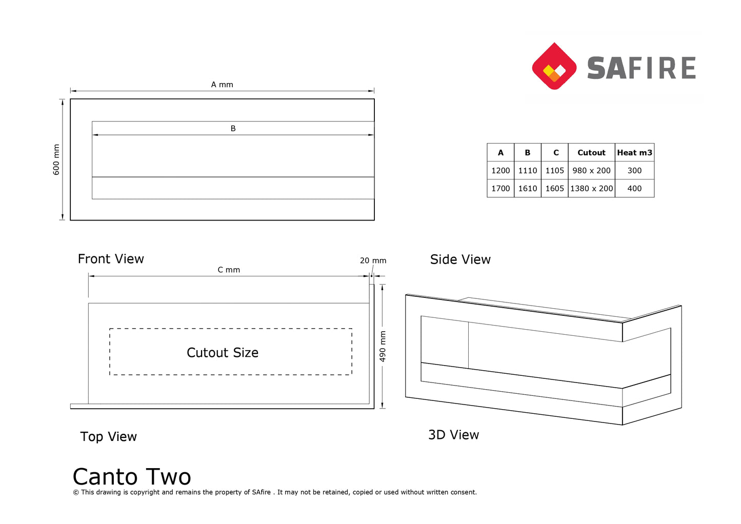 Canto Two Gas Fireplace
