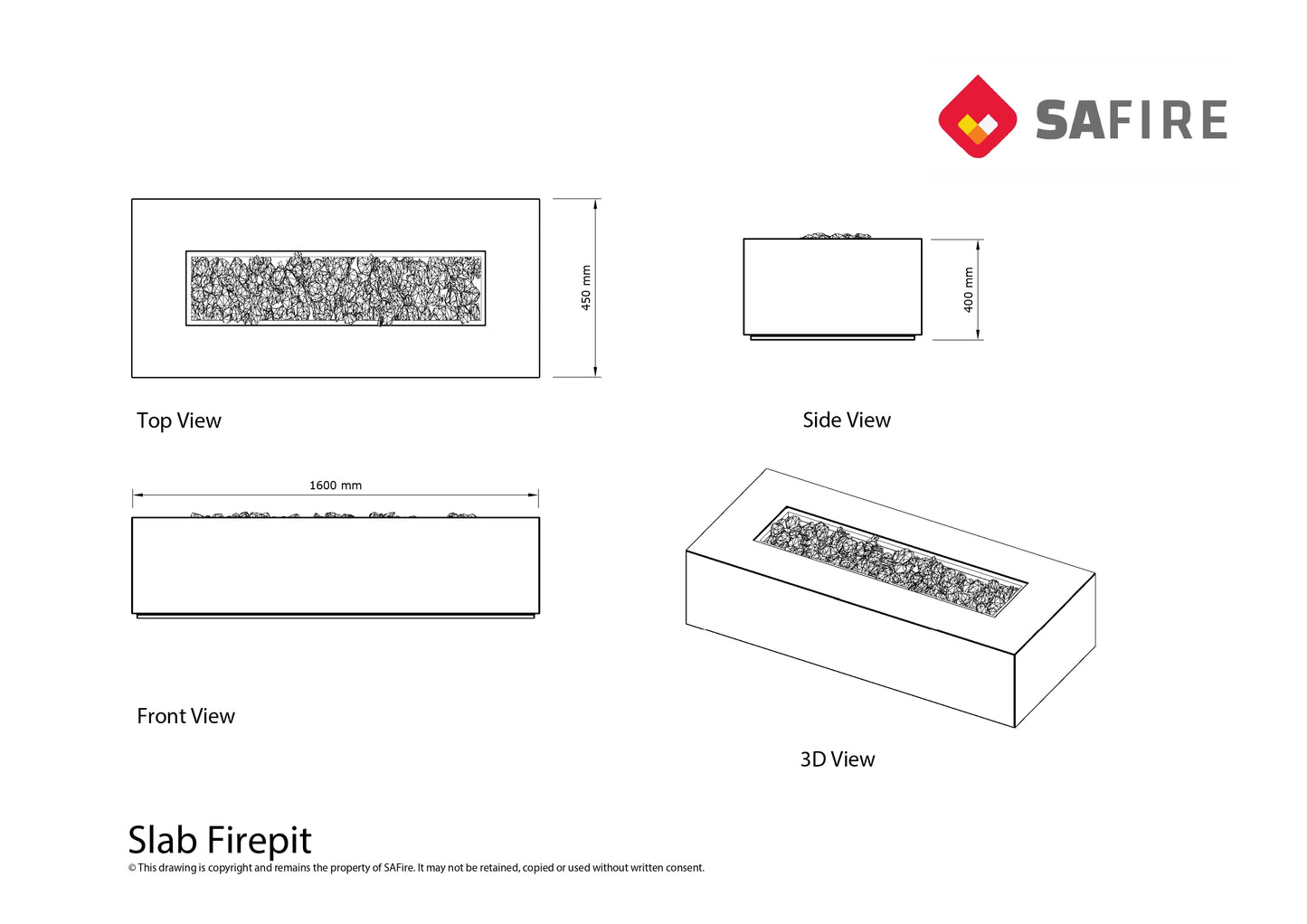 Slab Gas Firepit