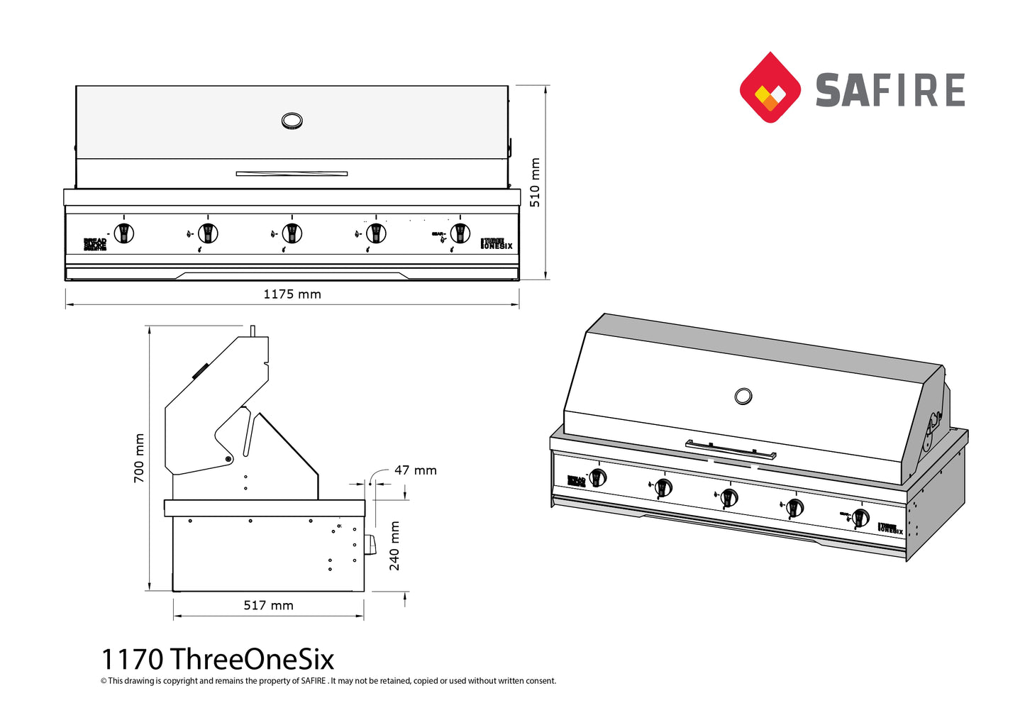 ThreeOneSix Gas Braai Grill Insert