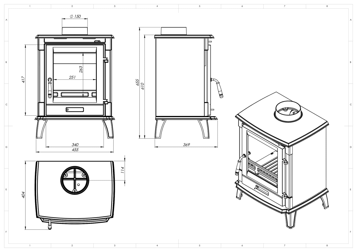 NORDflam Erino Cast Iron Wood Fireplace