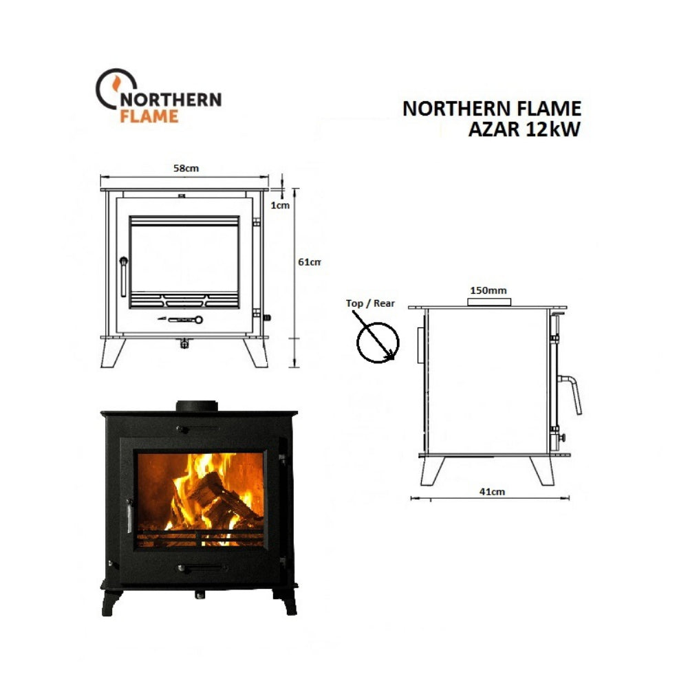 Northern Flame Azar Cast Iron Wood Fireplace