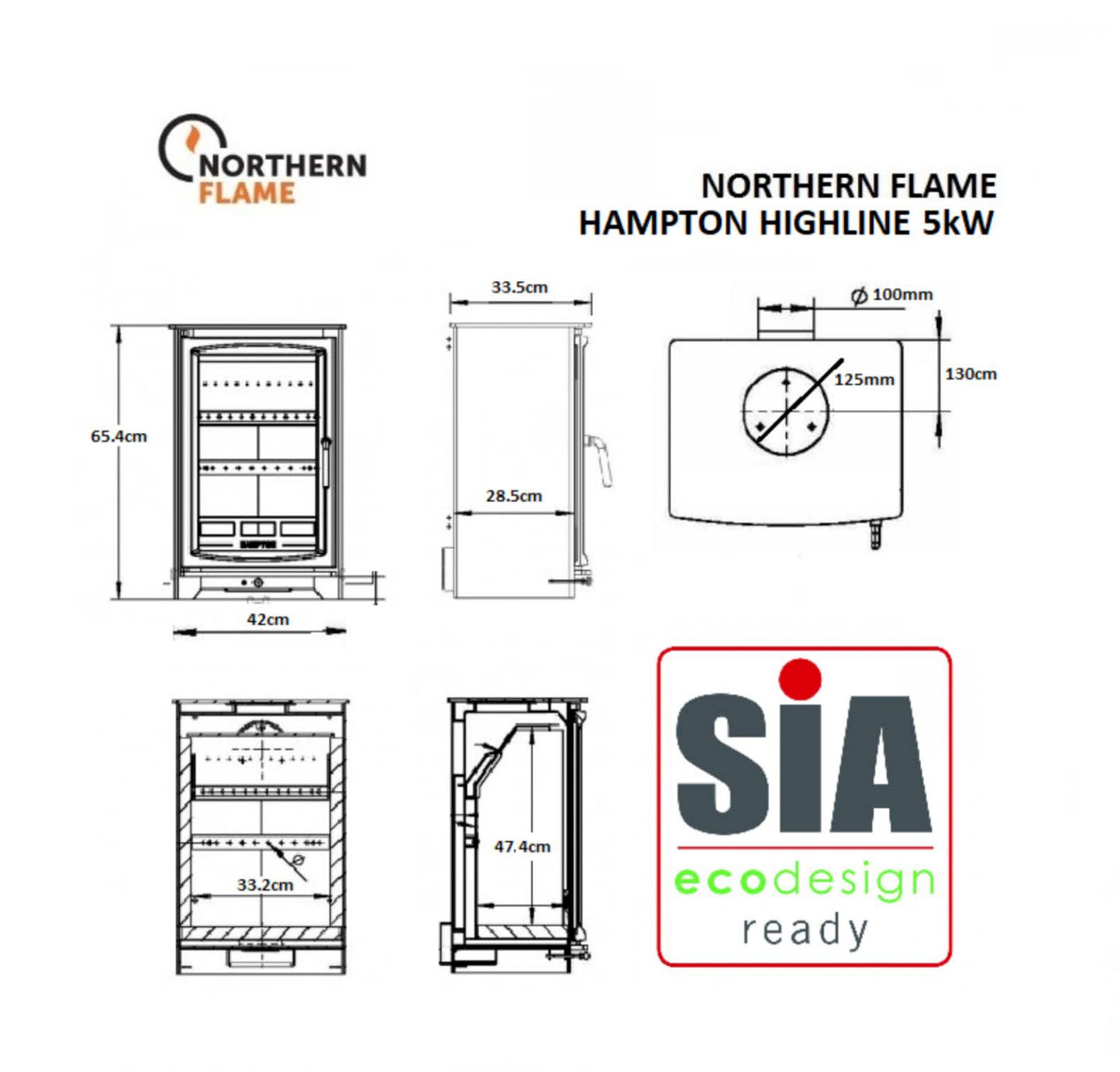 Northern Flame Hampton Highline Cast Iron Wood Fireplace