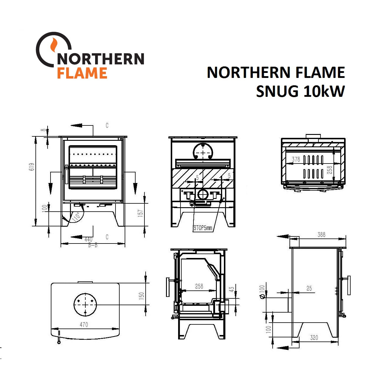 Northern Flame Snug Cast Iron Wood Fireplace