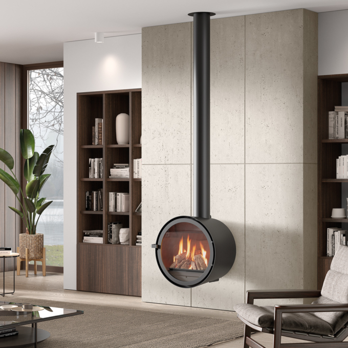Rocal D7 Round Face Wood Fireplace