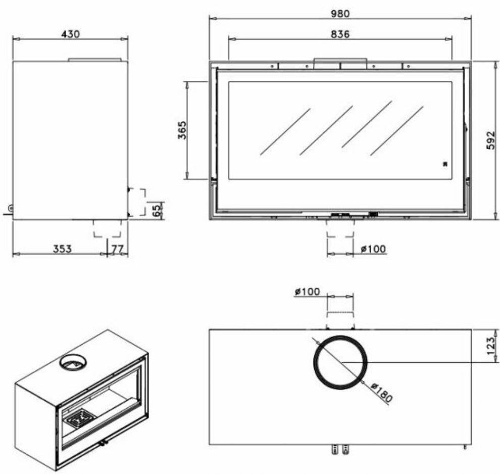 Rocal Habit 100 DC Graffiti Wood Fireplace