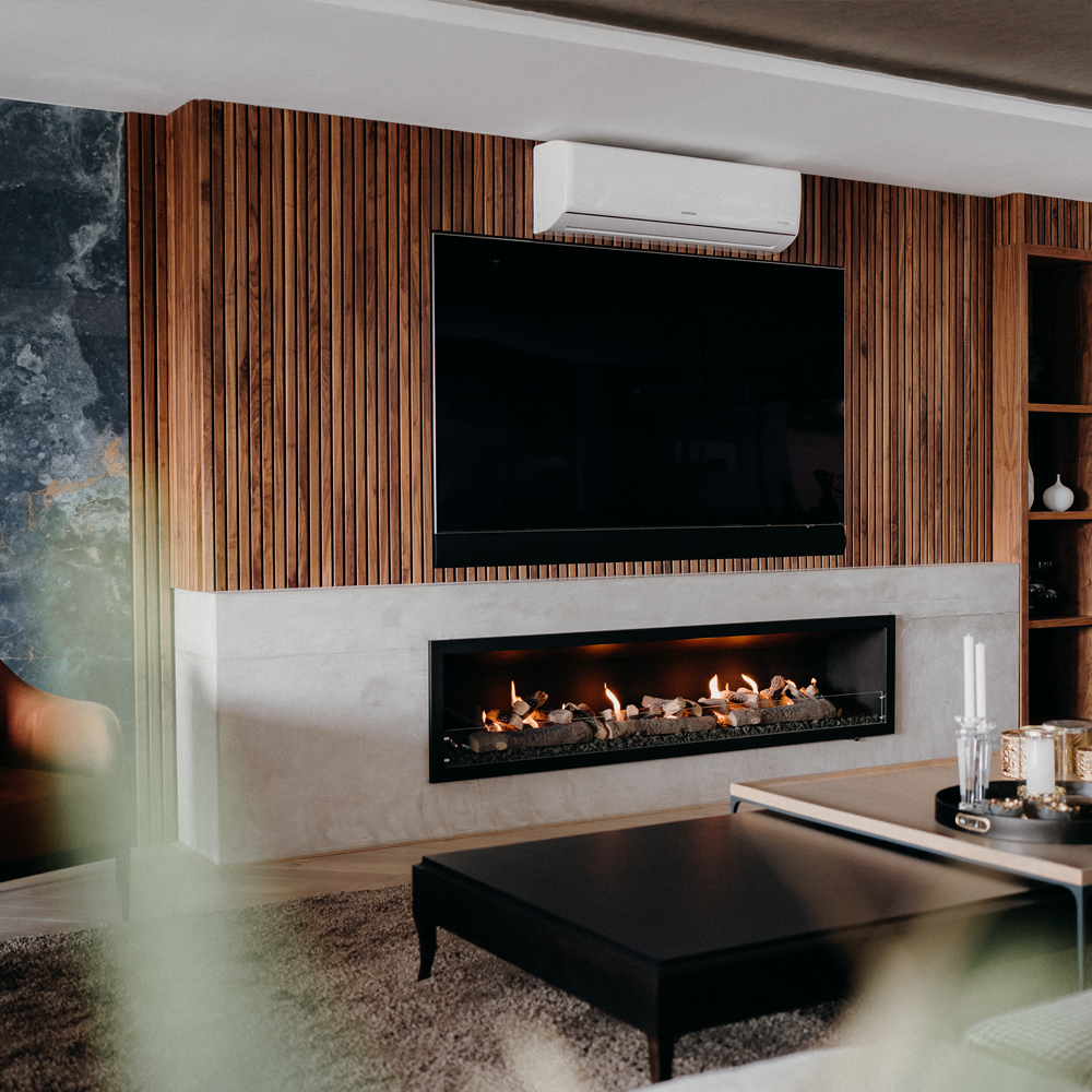 Linear Single-Sided Gas Fireplace
