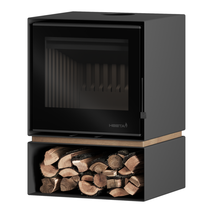 SAfire Heeta 600 Oakley Log Base Wood Fireplace