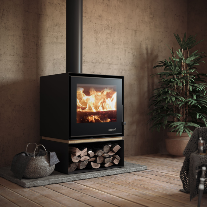 SAfire Heeta 600 Oakley Log Base Wood Fireplace