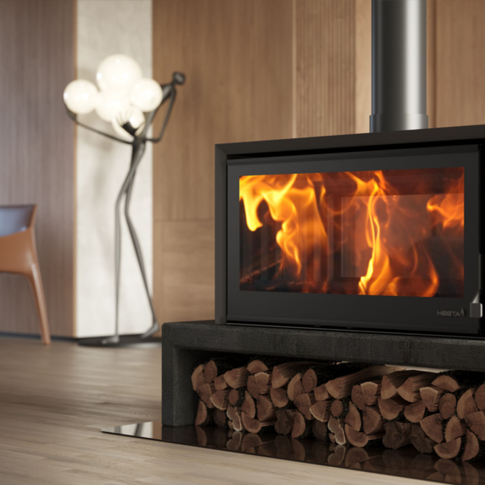 SAfire Heeta 950 Double Sided Bevel Wood Fireplace