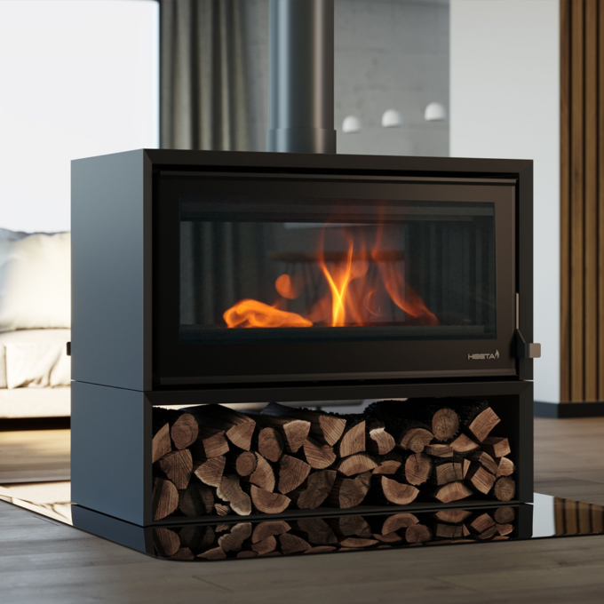 SAfire Heeta 950 Double Sided Bevel Wood Fireplace