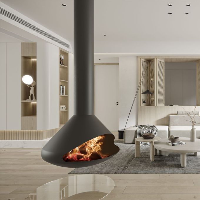 SAfire Konik Suspended Wood Fireplace