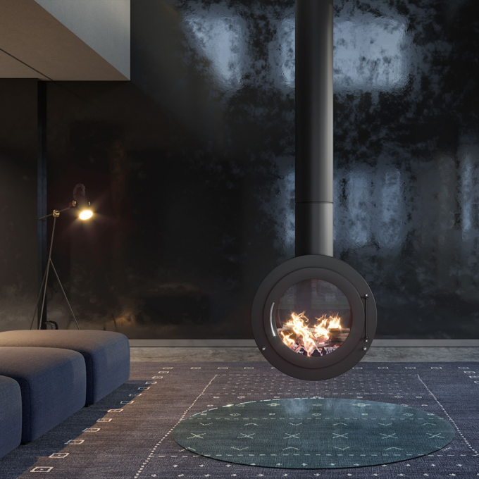 SAfire Pureview 70 Suspended Wood Fireplace