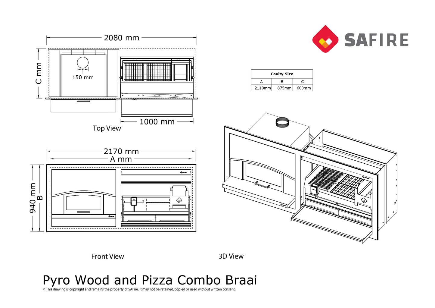 Pyro Wood Braai with Pizza Oven