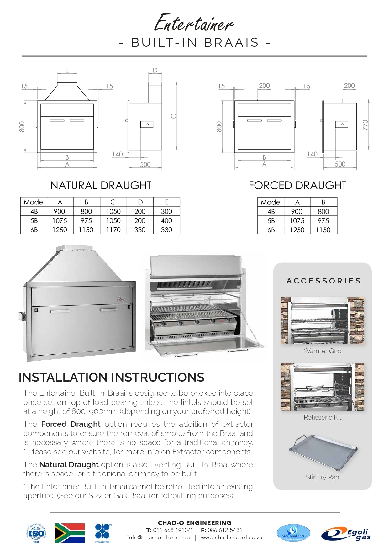 4B Entertainer Gas Braai (Forced Draught)