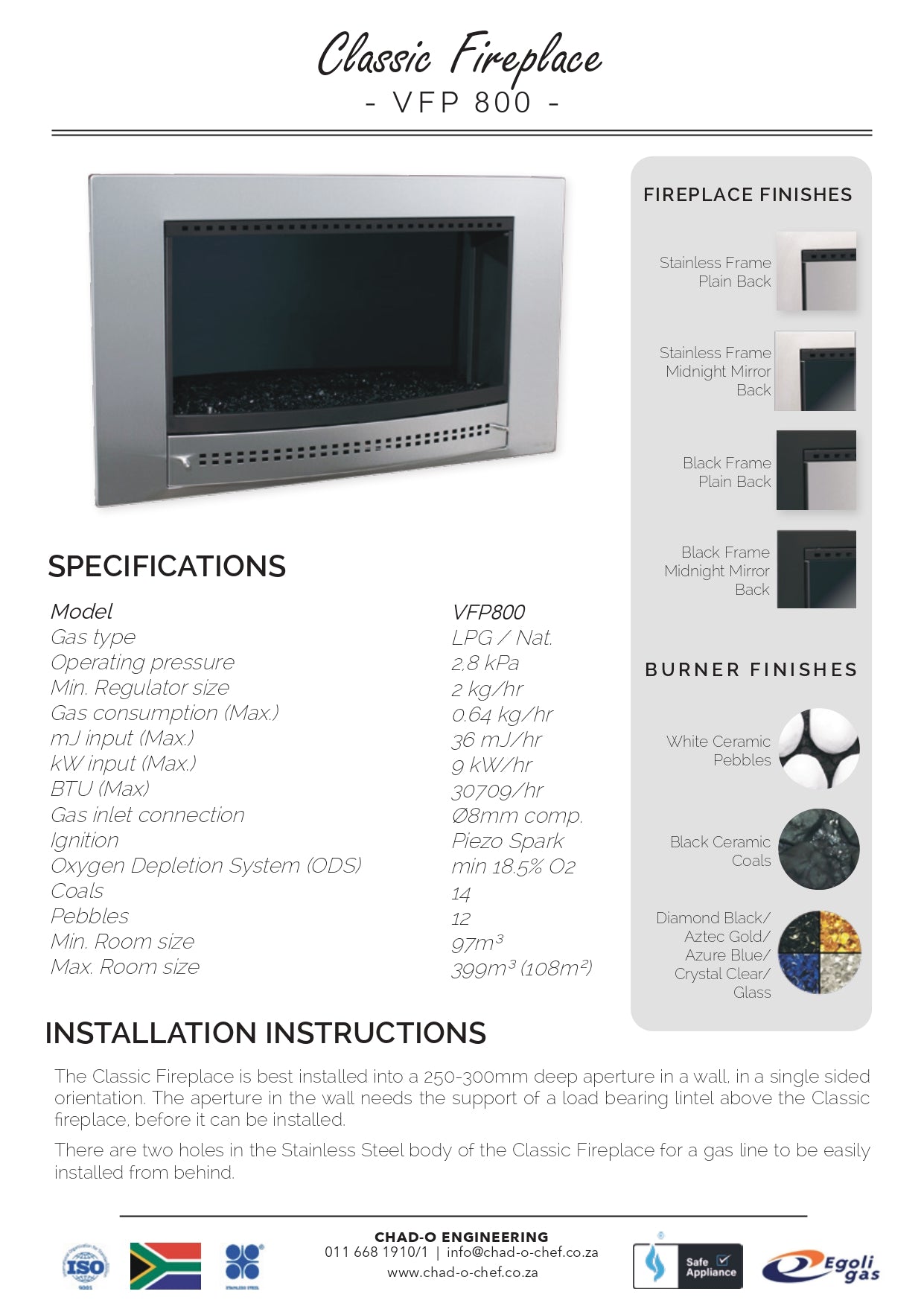 Classic Fireplace (VFP-800)
