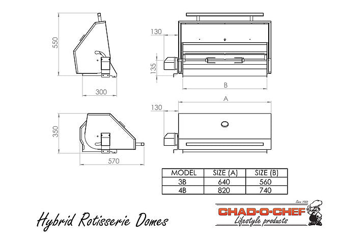 Hybrid Rotisserie Dome – 3 Burner