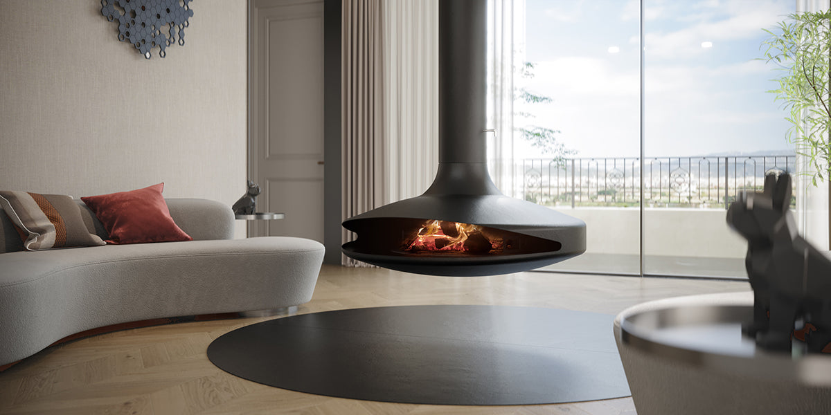 SAfire Levit Suspended Wood Fireplace