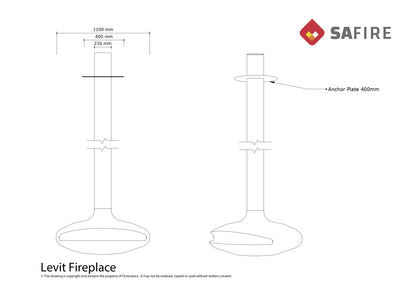 SAfire Levit Suspended Wood Fireplace